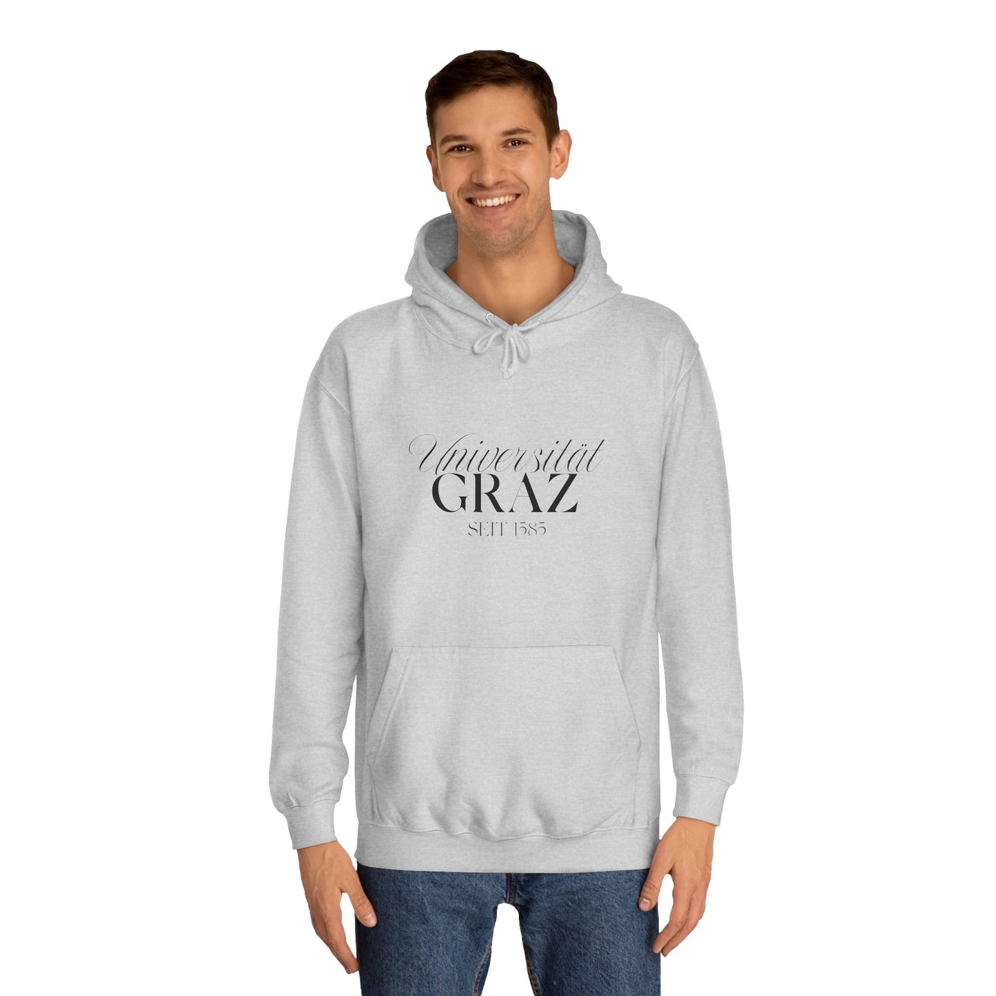 Uni Graz Logo Hoodie Grau
